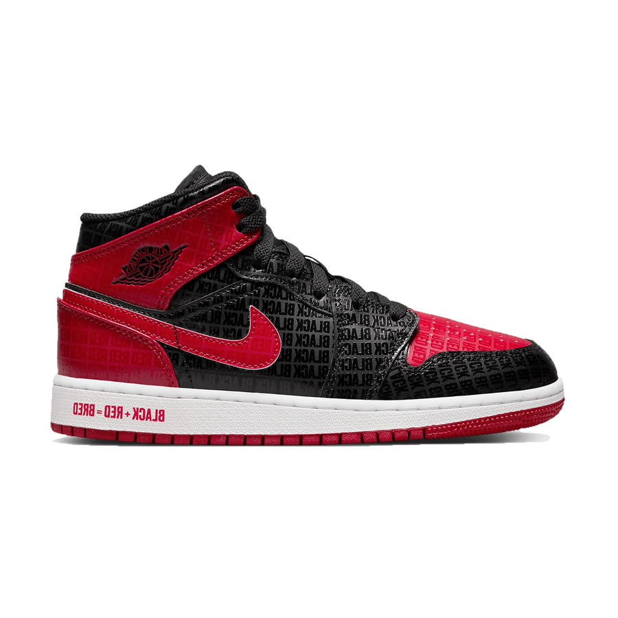 AIR JORDAN 1 MID SS  'BLACK + RED = BRED'