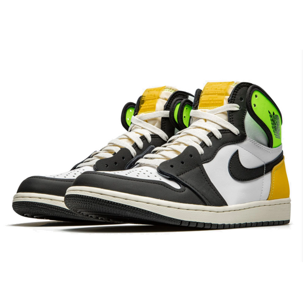 Jordan 1 Retro High White Black Volt University Gold